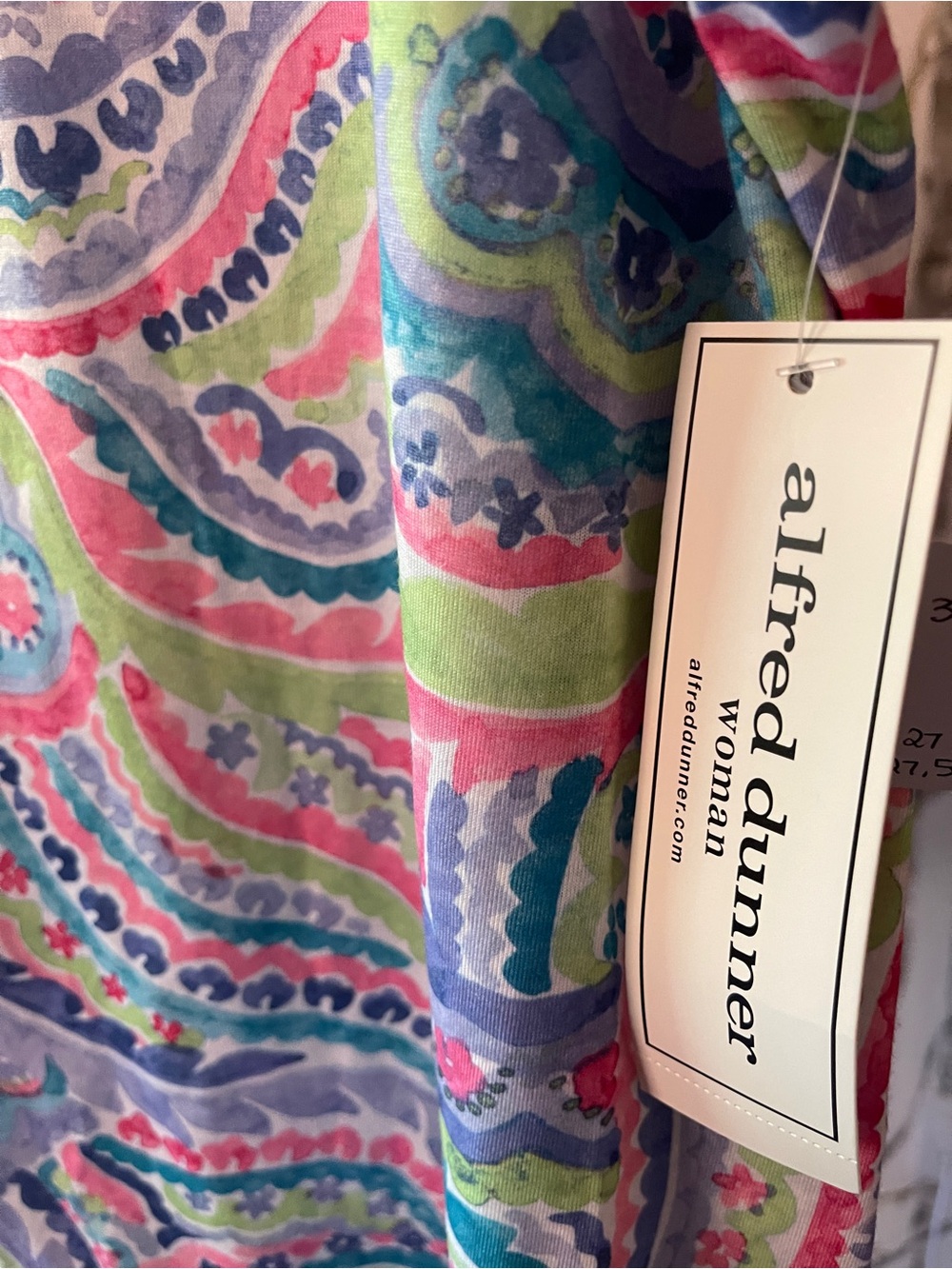 Alfred Dunner Multicolor 3X Paisley V-Neck Short Sleeve Top - Picture 5 of 8